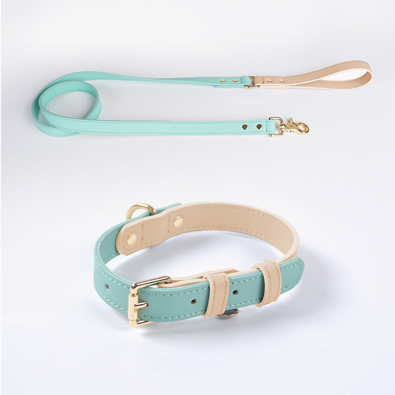 Leather Pet Dog Leash Collar Set(home made)