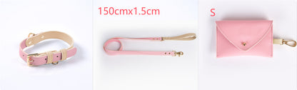 Leather Pet Dog Leash Collar Set(home made)