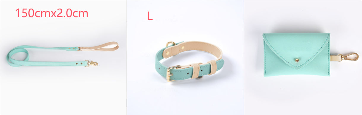 Leather Pet Dog Leash Collar Set(home made)