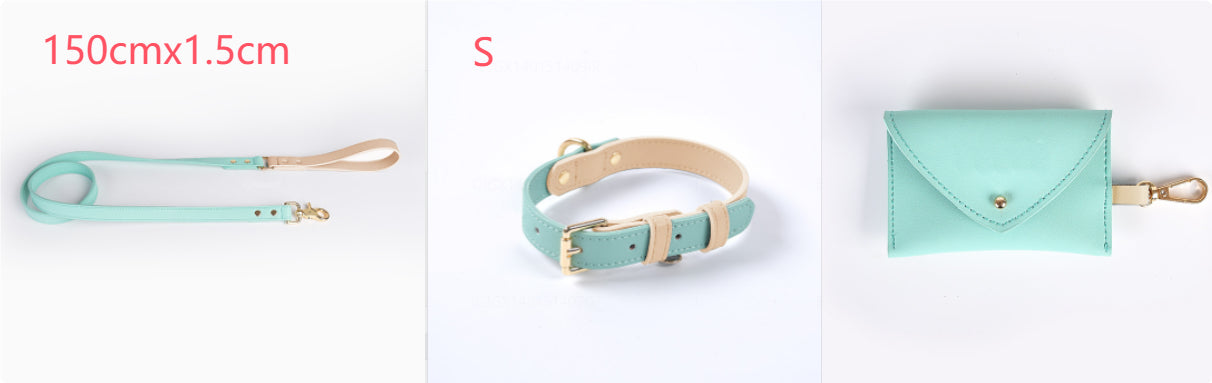 Leather Pet Dog Leash Collar Set(home made)